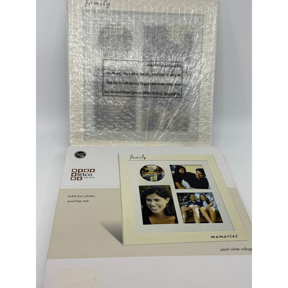 Fetco Home Decor Pearl White Collage Picture Frame Family Memories 4 Photo NEW